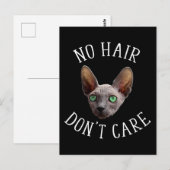 髪なしでも気にしない スフィンクス猫の面白デザイン ポストカード (正面/裏面)