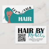 髪について話そう ティールモデル ヘアサロン QRコード 名刺 (正面/裏面)