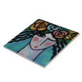 髪にバラを入れた人 タイル (側面)