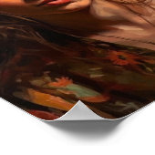 髪にヒマワリを入れた美しい女性 ポスター (角)