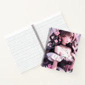 髪にピンクの花を持つ茶色の髪の人魚 ノートブック (内部)