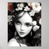 髪に花を挿した婦人 ポスター (正面)