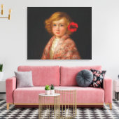 髪に赤い花を付けた少女 キャンバスプリント (インサイチュ (リビング))