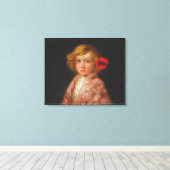 髪に赤い花を付けた少女 キャンバスプリント (インサイチュ (ウッドフロア))