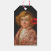 髪に赤い花を付けた少女 ギフトタグ (正面)