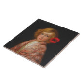 髪に赤い花を付けた少女 タイル (側面)