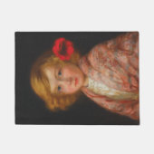 髪に赤い花を付けた少女 ドアマット (正面)