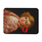 髪に赤い花を付けた少女 マグネット (横)