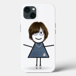 髪のあるスニーカーのスティックガール iPhone 13ケース