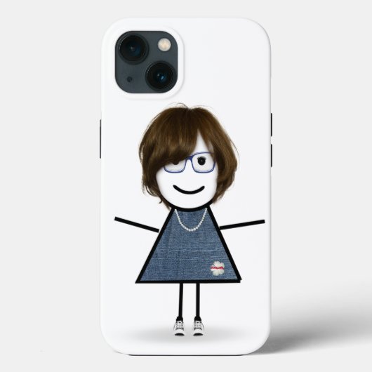 髪のあるスニーカーのスティックガール Case-Mate iPhoneケース (裏面)