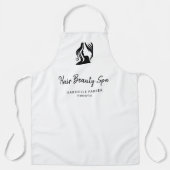 髪のサロンのロエレガントゴ白黒社員 エプロン (正面)