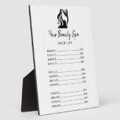 髪のサロンエレガント白と黒のメニューの価格表 フォトプラーク (側面)