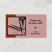 髪のサロンロゴQRコードピンクブラックレッドありがとう&ありがとう 予約カード (正面)