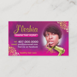 髪のサロン名刺と写真写真 予約カード