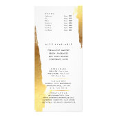 髪の価格リスト豪華なモダン金箔金ゴールドエッジ ラックカード (裏面)