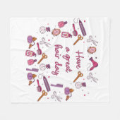 髪の日を素晴らし過ごす – 美容師スタイリスト フリースブランケット (正面(横))