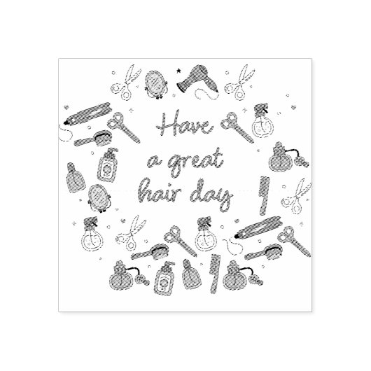 髪の日を素晴らし過ごす – 美容師スタイリスト ラバースタンプ (インプリント)