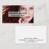 髪の毛が流れている人 |ヘッドショットのモデル 名刺 (正面/裏面)