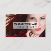 髪の毛が流れている人 |ヘッドショットのモデル 名刺 (正面)