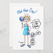 髪の毛の悪い婦人の戯画とおもしろいことわざ シーズンカード (正面/裏面)