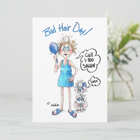髪の毛の悪い婦人の戯画とおもしろいことわざ シーズンカード (スタンド正面)