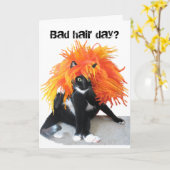 髪の毛の悪い日 カード (黄色い花)