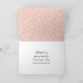 髪の毛をママにあげたスティックガール カード (内部)