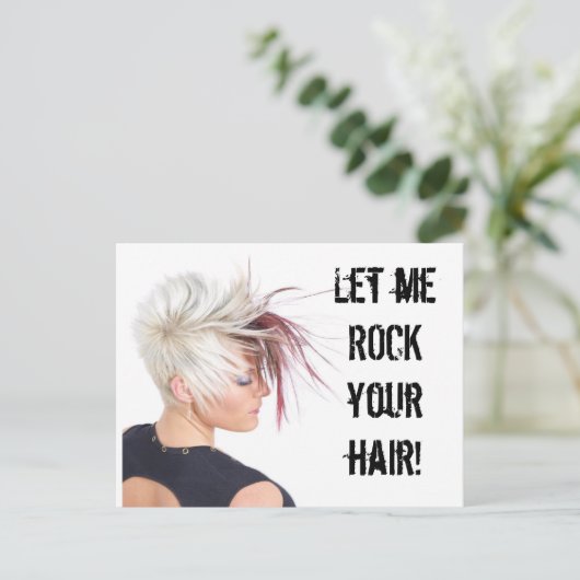 髪の毛をロック!!! ポストカード (スタンド正面)