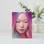 髪の毛を持ったカラフル人 ポストカード (スタンド正面)