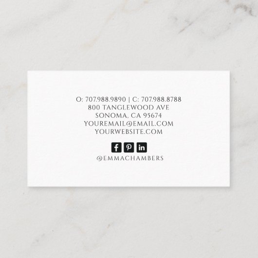 髪の毛を気に咲かせる手作り製品 名刺 (裏面)