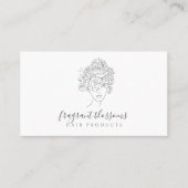 髪の毛を気に咲かせる手作り製品 名刺 (正面)