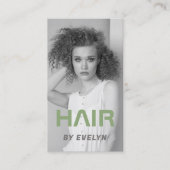 髪の白黒写真QRコード名刺 名刺 (正面)