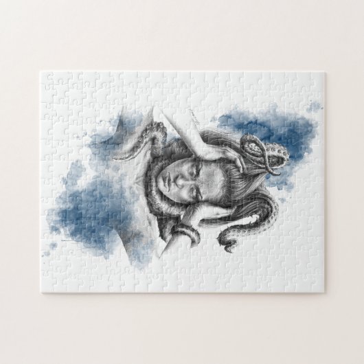 髪の触手を持つファンタジー超現実的な芸術 ジグソーパズル (横)
