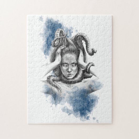 髪の触手を持つファンタジー超現実的な芸術 ジグソーパズル (縦)