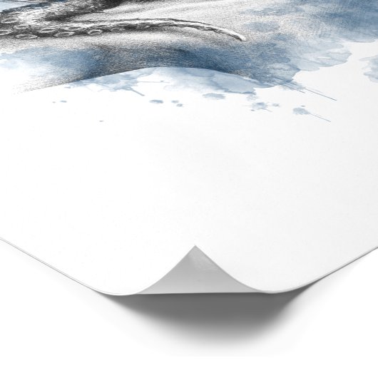 髪の触手を持つファンタジー超現実的な芸術 ポスター (角)