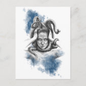 髪の触手を持つファンタジー超現実的な芸術 ポストカード (正面)