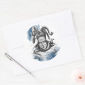 髪の触手を持つファンタジー超現実的な芸術 ラウンドシール (封筒)