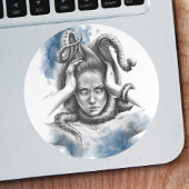 髪の触手を持つファンタジー超現実的な芸術 ラウンドシール