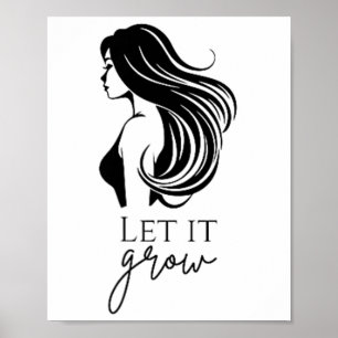 髪の長さのチェック成長グラフの女性(_1) ポスター