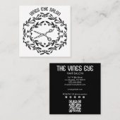 髪はさみバラつる植物魔法ボホQRソーシャル スクエア名刺 (正面/裏面)