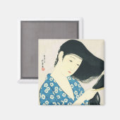 髪をとかす女 橋口五葉 マグネット (正面/裏面)