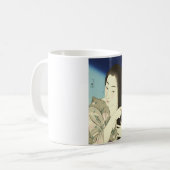 髪をコンビング（美しいアジアの女性） （琴洞） コーヒーマグカップ (正面左)
