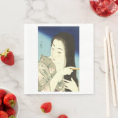 髪をコンビング（美しいアジアの女性） （琴洞） スタンダードランチョンナプキン (インサイチュ)