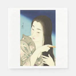 髪をコンビング（美しいアジアの女性） （琴洞） スタンダードランチョンナプキン