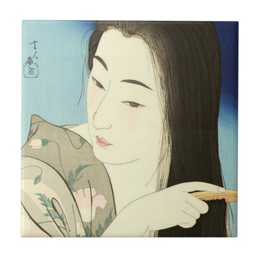 髪をコンビング（美しいアジアの女性） （琴洞） タイル (正面)