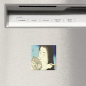 髪をコンビング（美しいアジアの女性） （琴洞） マグネット (インサイチュ (食洗機))