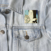 髪をコンビング（美しいアジアの女性） （琴洞） 缶バッジ (インサイチュ)