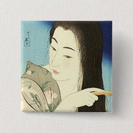 髪をコンビング（美しいアジアの女性） （琴洞） 缶バッジ