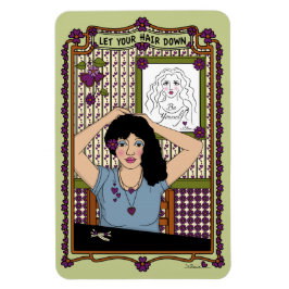 髪をダウンさせる_A_4x6冷蔵庫マグネット マグネット