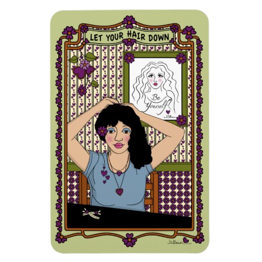 髪をダウンさせる_A_4x6冷蔵庫マグネット マグネット (縦)